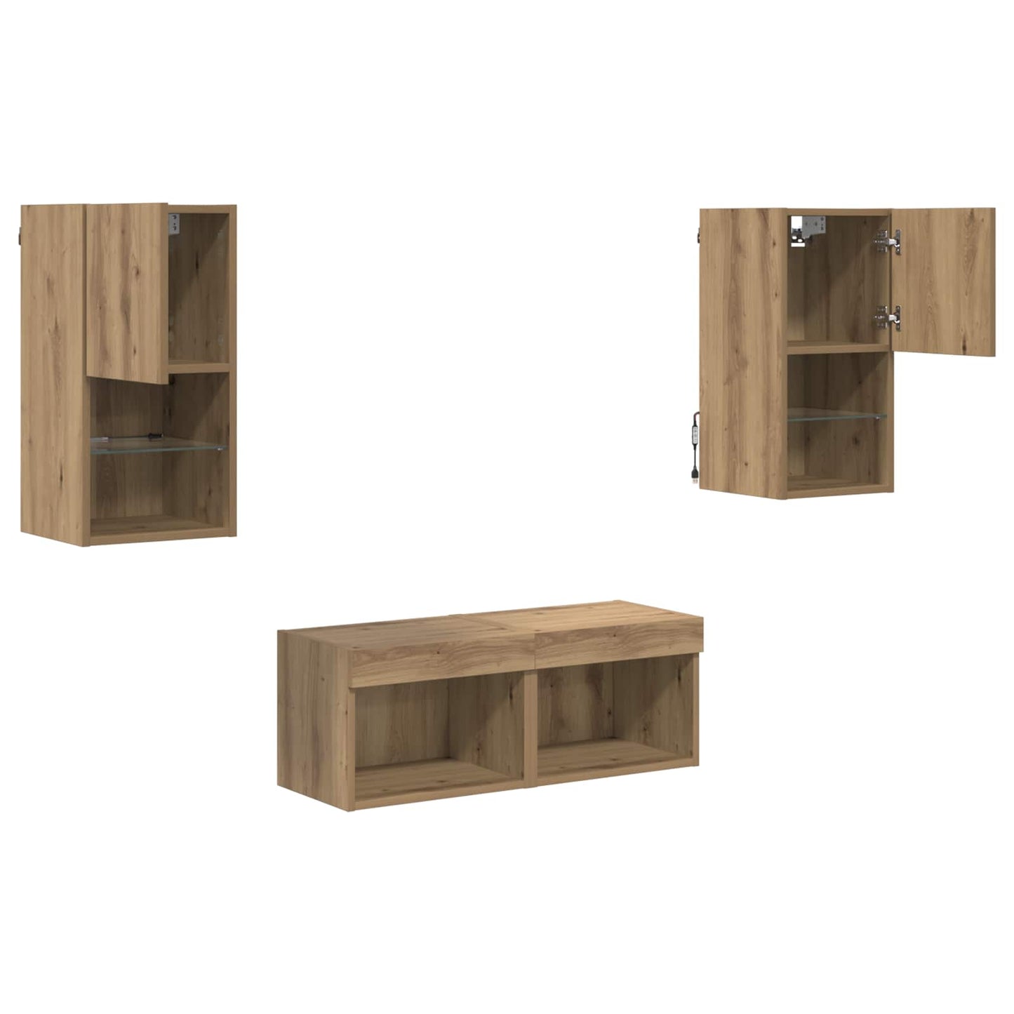 vidaXL Βάσεις τηλεόρασης 4 pcs Artisan Oak Επεξεργασμένο ξύλο