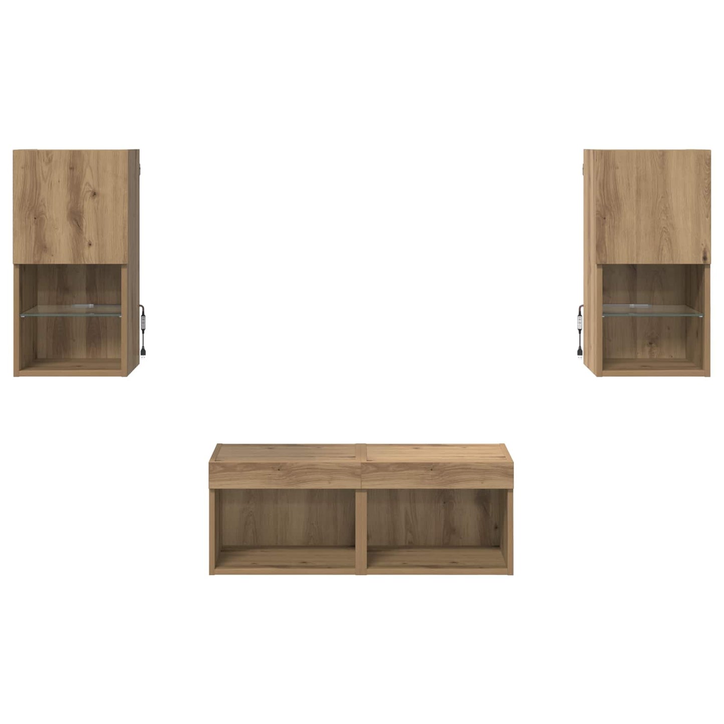 vidaXL Βάσεις τηλεόρασης 4 pcs Artisan Oak Επεξεργασμένο ξύλο