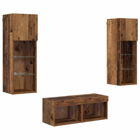 vidaXL Βάσεις τηλεόρασης 4 pcs Artisan Oak Επεξεργασμένο ξύλο