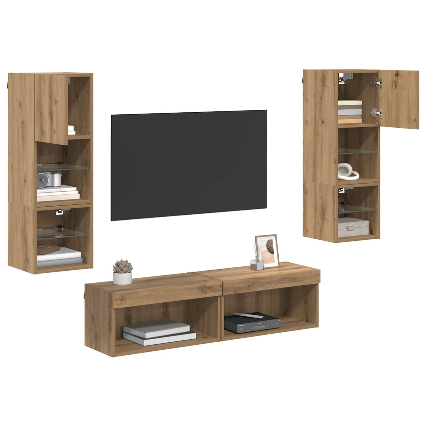 vidaXL Μονάδα Τοίχου Τηλεόρασης 6 pcs Artisan Oak Επεξεργασμένο ξύλο