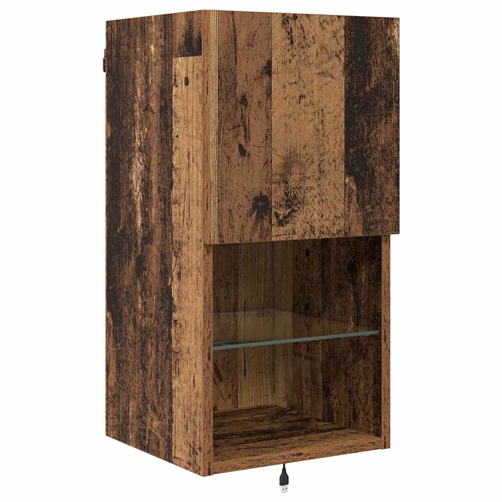 vidaXL Μονάδες Τοίχου Τηλεόρασης Παλιό Ξύλο Επεξεργασμένο ξύλο