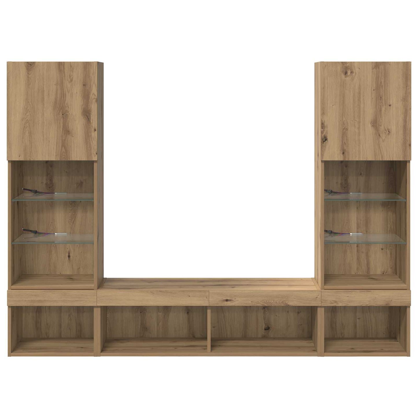 vidaXL Μονάδες Τοίχου ΤV με LED 5 τμχ. Artisan Oak Επεξεργασμένο Ξύλο