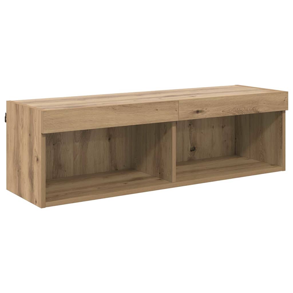 vidaXL Μονάδες Τοίχου ΤV με LED 6 τμχ. Artisan Oak Επεξεργασμένο Ξύλο