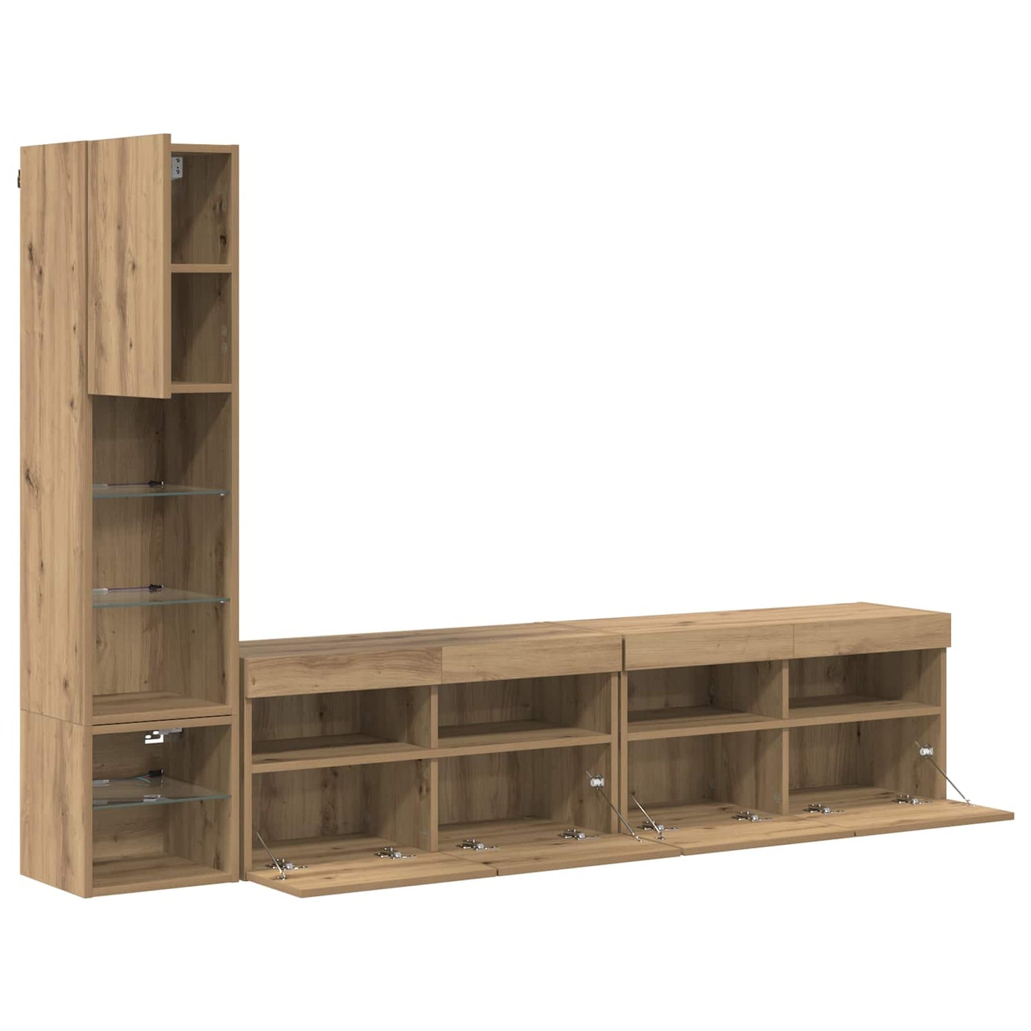 vidaXL Μονάδα Τοίχου Τηλεόρασης 4 τμχ. Artisan Oak Επεξεργασμένο Ξύλο