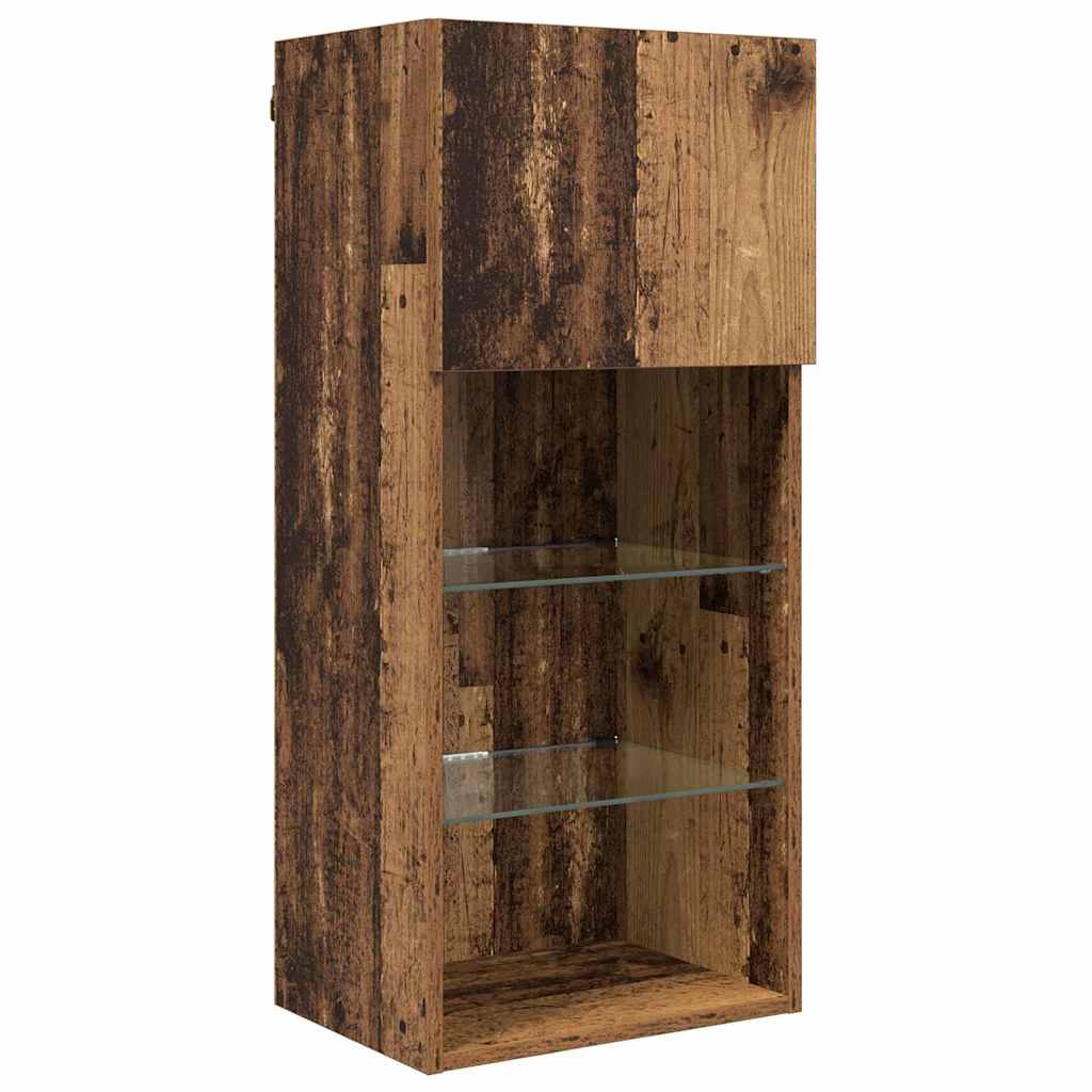 vidaXL Μονάδες Τοίχου ΤV με LED 5 pcs Παλιό Ξύλο 40,5 x 30 x 90 εκ