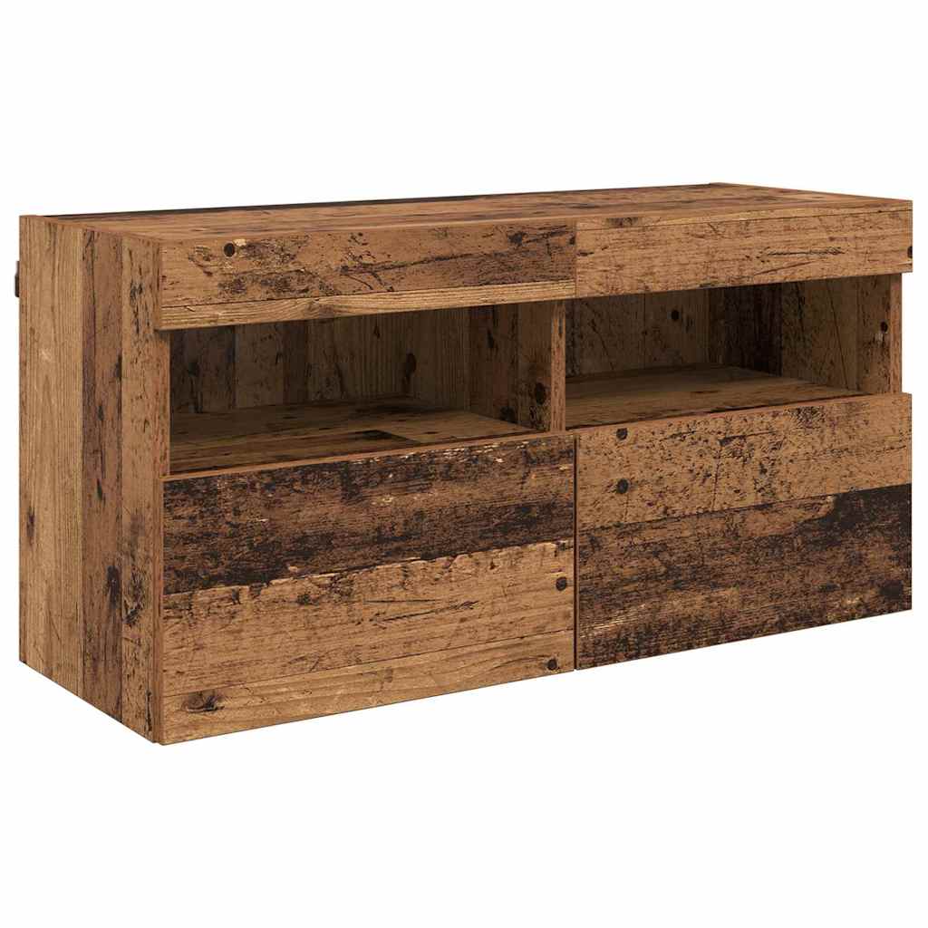 vidaXL Μονάδες Τοίχου ΤV με LED 5 pcs Παλιό Ξύλο 40,5 x 30 x 90 εκ