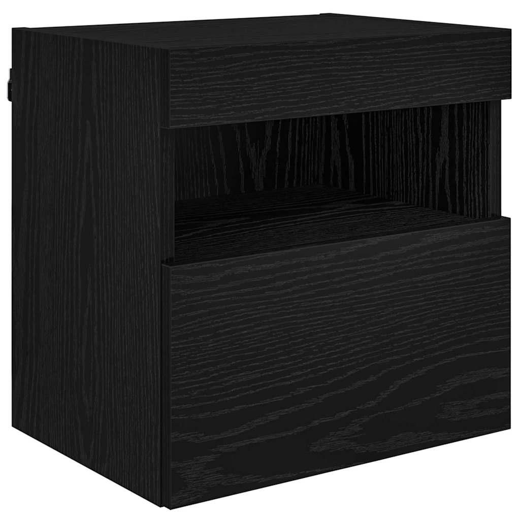 vidaXL Μονάδες Τοίχου ΤV με LED 5 pcs Μαύρη Οξυά 40,5 x 30 x 90 εκ