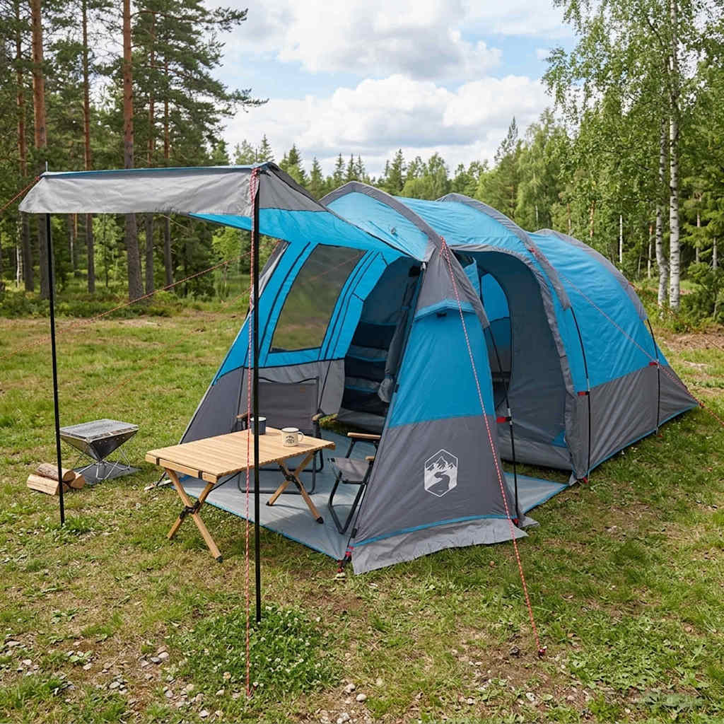 vidaXL Σκηνή τούνελ Μπλε 390 x 215 x 152 εκ.