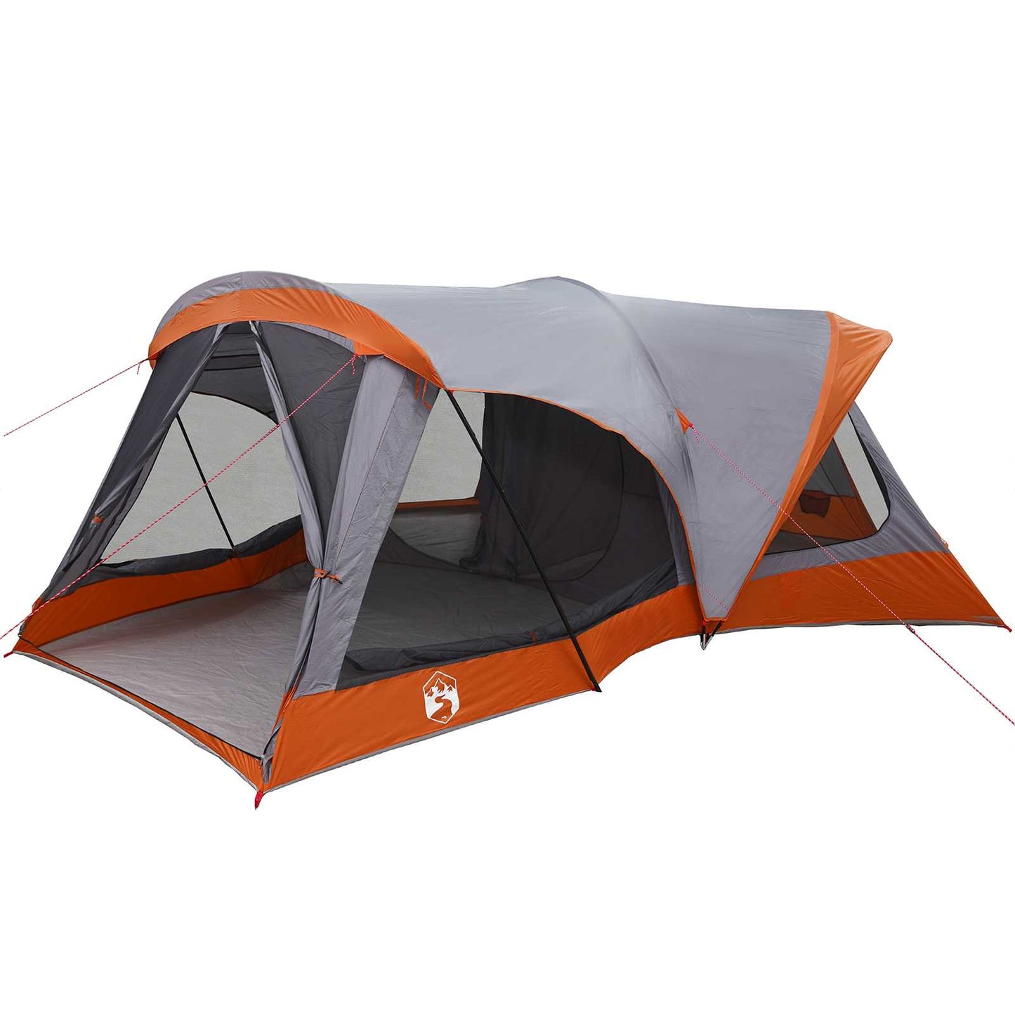 vidaXL Οικογενειακή Σκηνή Γκρι και Πορτοκαλί 550 x 555 x 208 εκ