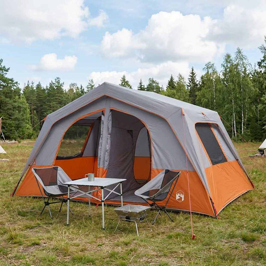 vidaXL Οικογενειακή Σκηνή Γκρι και Πορτοκαλί 533 x 312 x 230 εκ