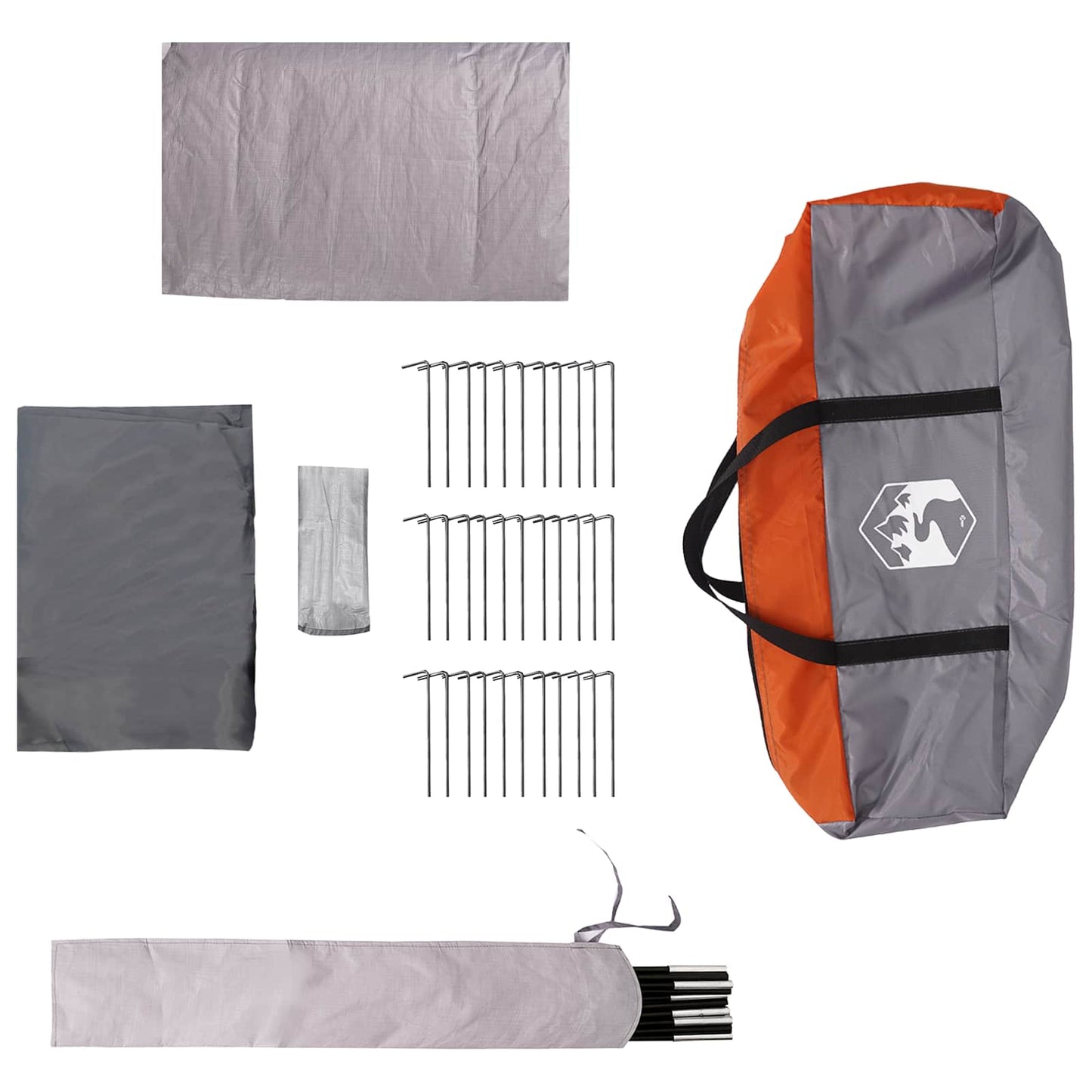 vidaXL Σκηνή τούνελ Γκρι και Πορτοκαλί 675 x 392 x 210 cm