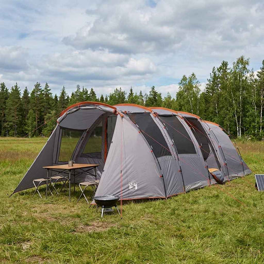 vidaXL Σκηνή τούνελ Γκρι και Πορτοκαλί 675 x 392 x 210 cm