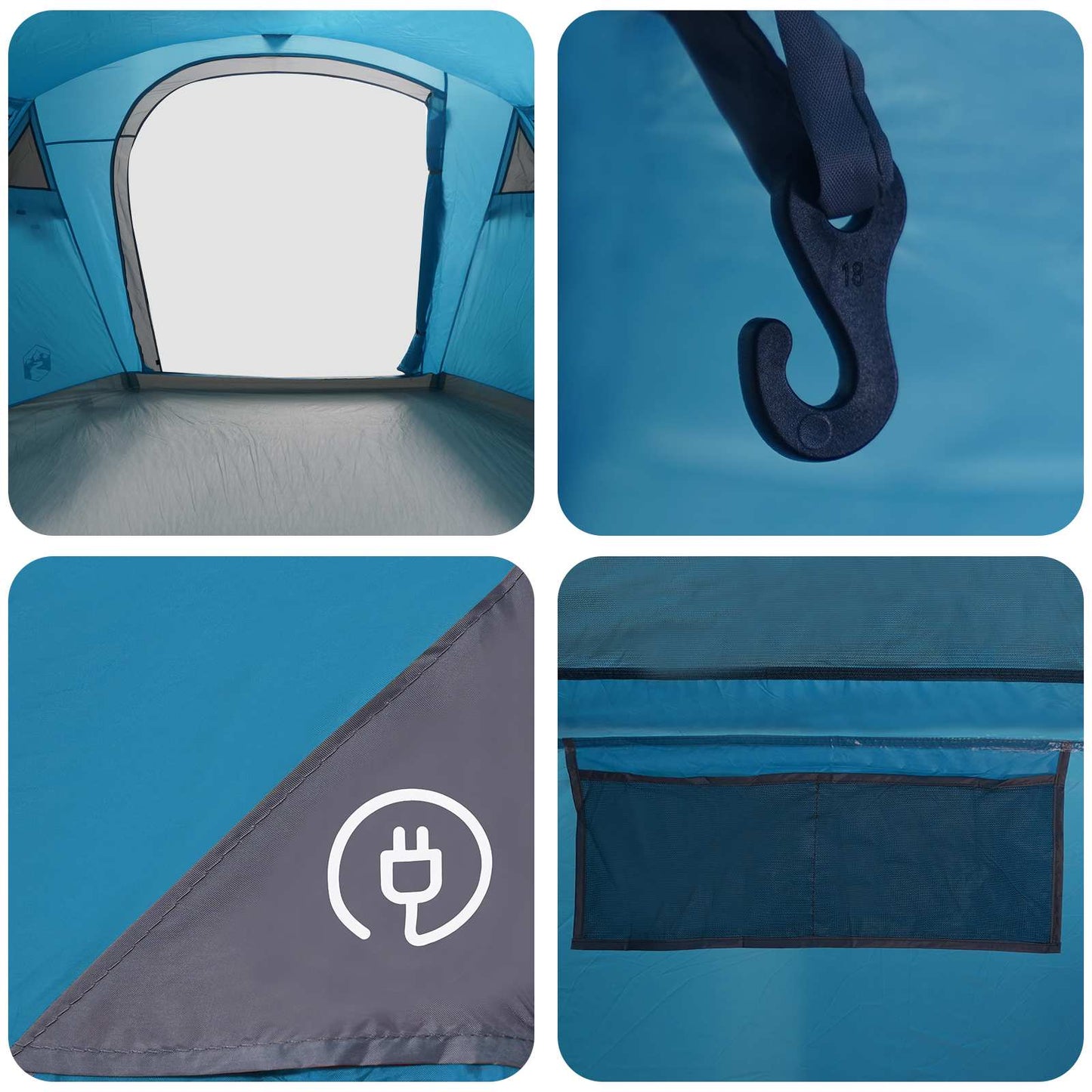 vidaXL Σκηνή τούνελ Μπλε 505 x 330 x 204 cm