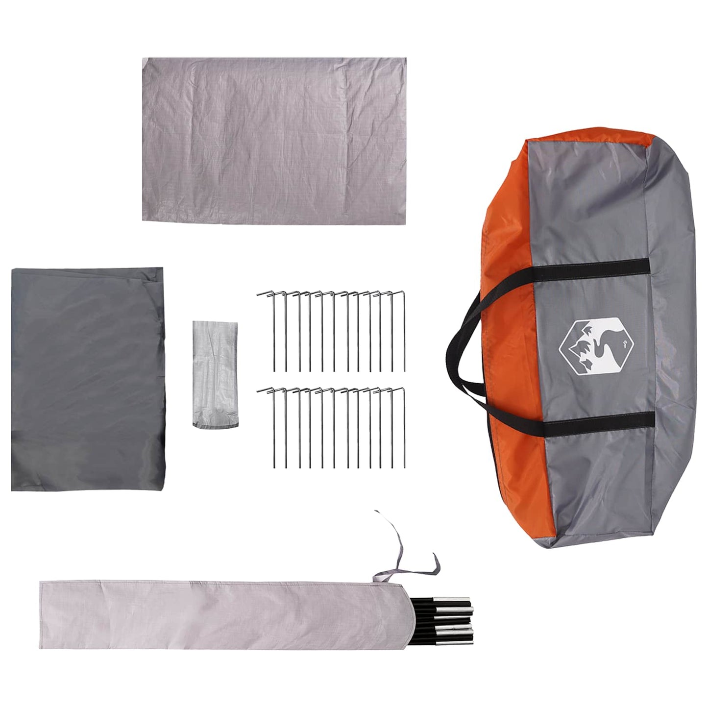 vidaXL Σκηνή τούνελ Γκρι και Πορτοκαλί 505 x 330 x 204 cm