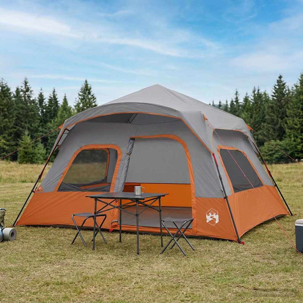 vidaXL Αυτόματη Τέντα Γκρι και Πορτοκαλί 340 x 280 x 190 εκ.