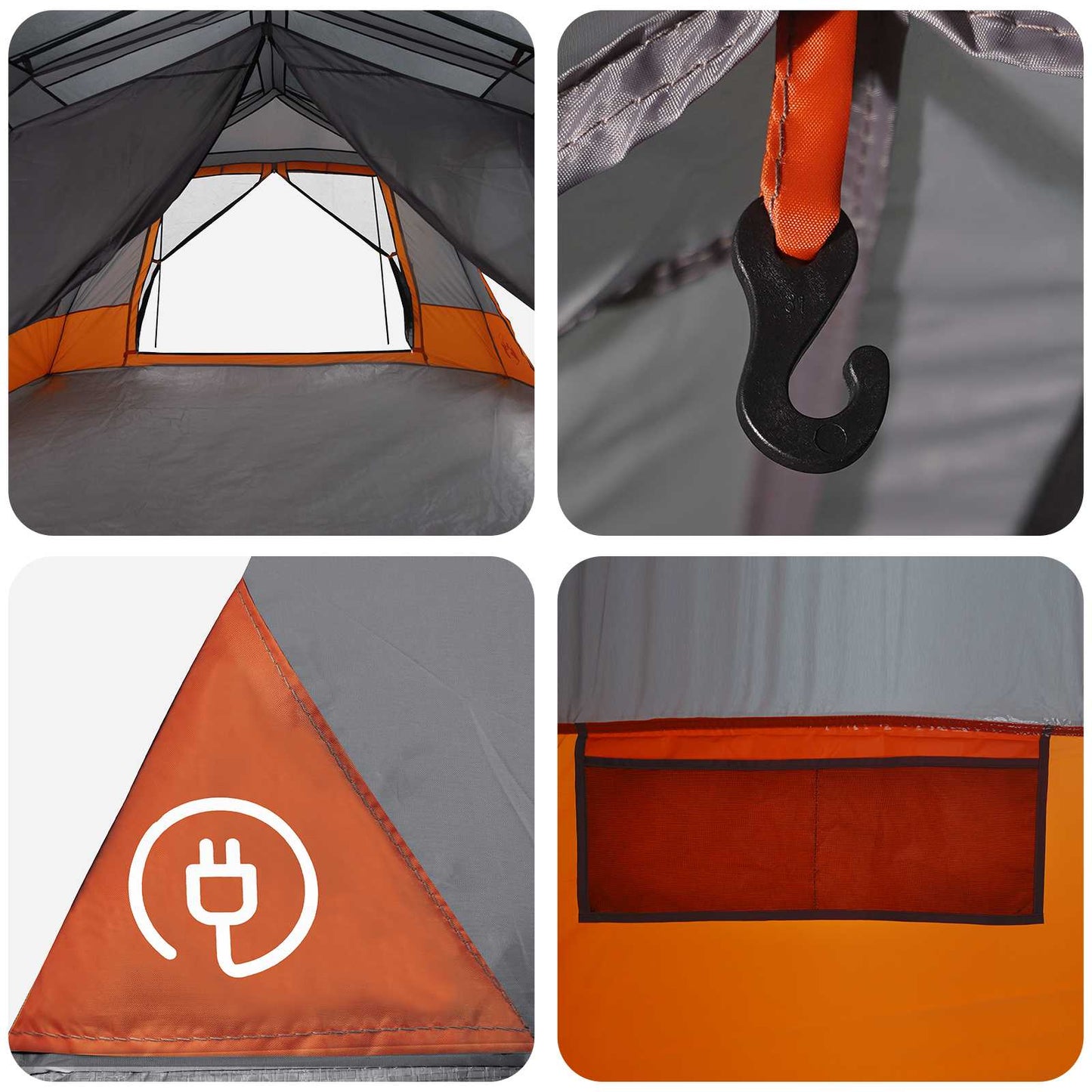 vidaXL Αυτόματη Τέντα Γκρι και Πορτοκαλί 10 ατόμων