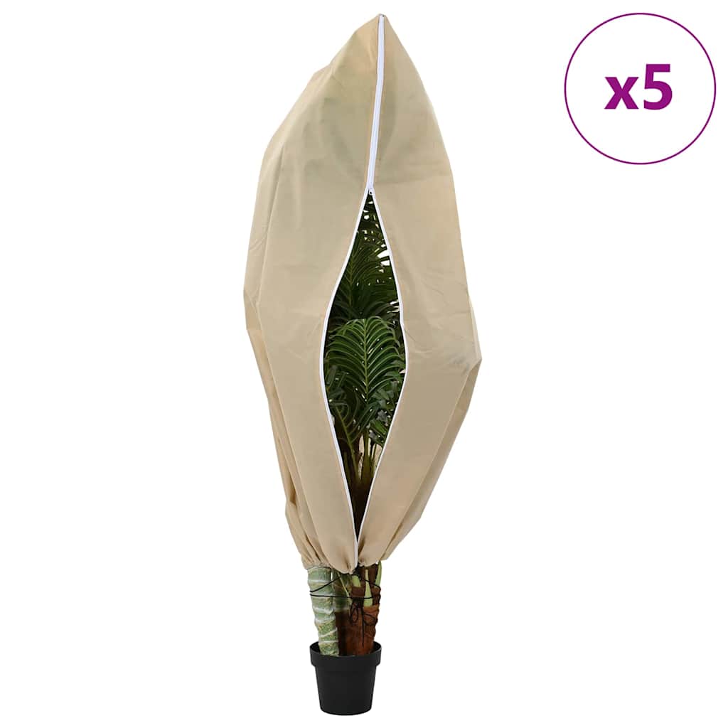 vidaXL Καλύμματα Φλις Προστασίας Φυτών από Παγετό 5 pcs Μπεζ