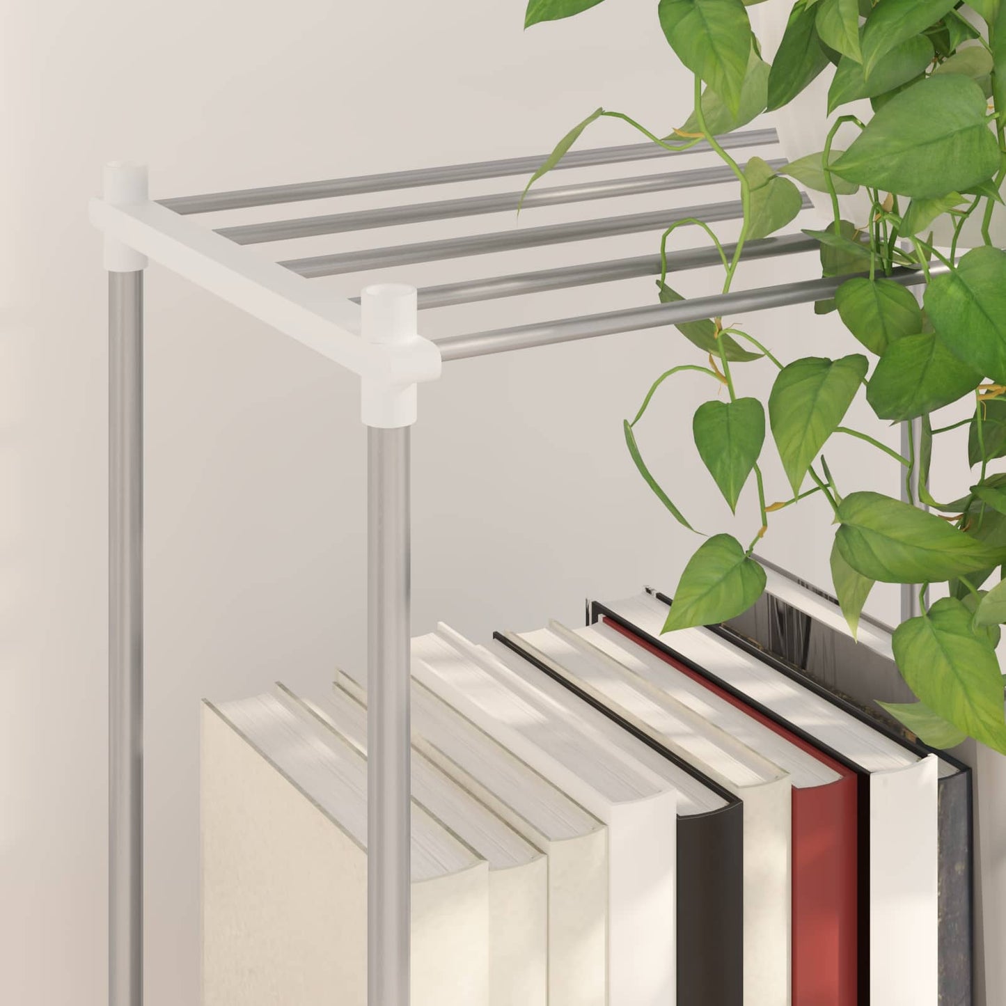 vidaXL Τούβλο Ράφι με αποθήκευση Λευκό 42,5 x 27 x 91,5 εκ. Αλουμίνιο