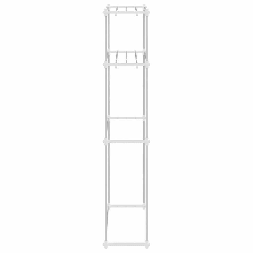 vidaXL Ράφια πλυντηρίου ρούχων Λευκό 63 x 27 x 136 εκ. Αλουμίνιο