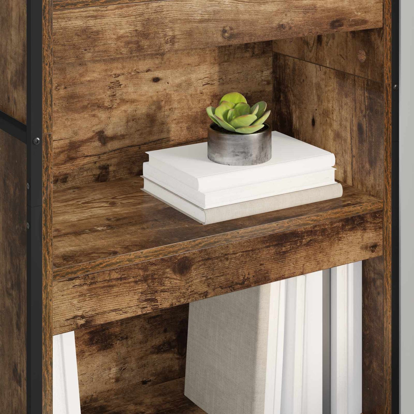 vidaXL Βιβλιοθήκη 2 pcs Καπνιστό Δρύς 80 x 30 x 155 εκ