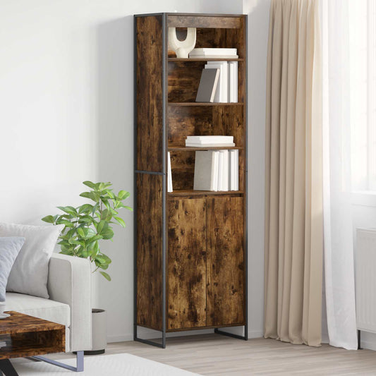 vidaXL Ψηλά Ντουλάπια 2 pcs Καπνιστό Δρύς 60 x 36 x 300 εκ.