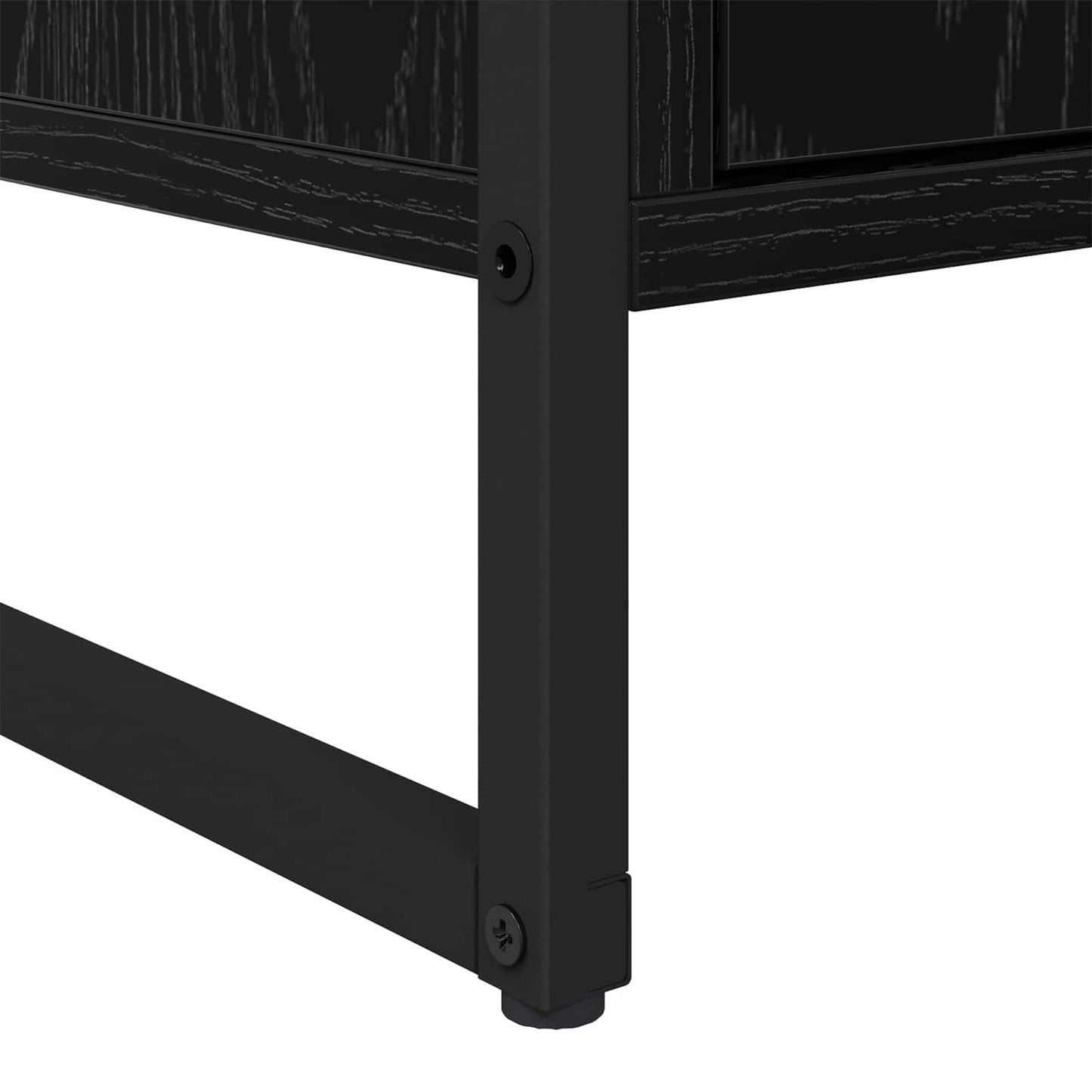 vidaXL Πλαϊνό γραφείο με συρτάρι 2 pcs Μαύρη Οξυά 81 x 36 x 150.5 εκ.