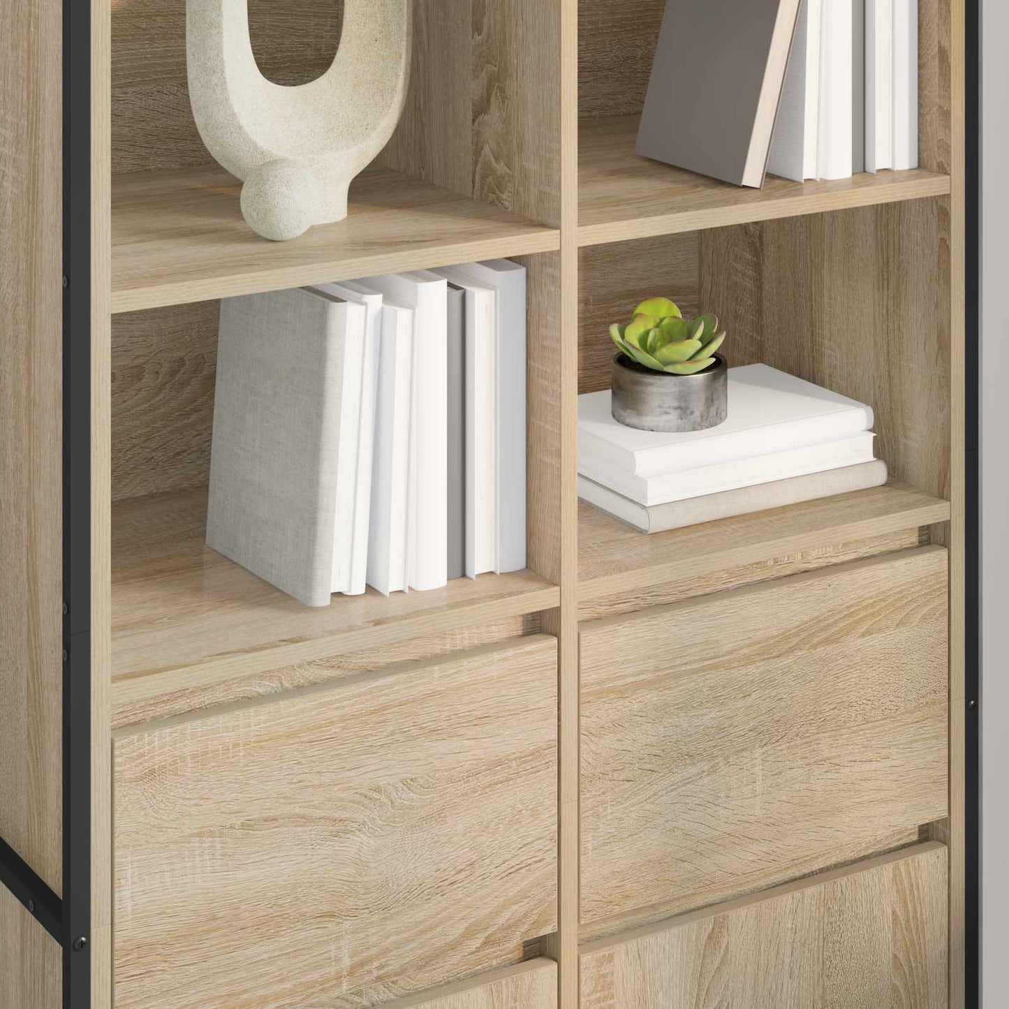 vidaXL Πλαϊνό γραφείο με συρτάρι 2 pcs Σονόμα 81 x 36 x 150.5 εκ.