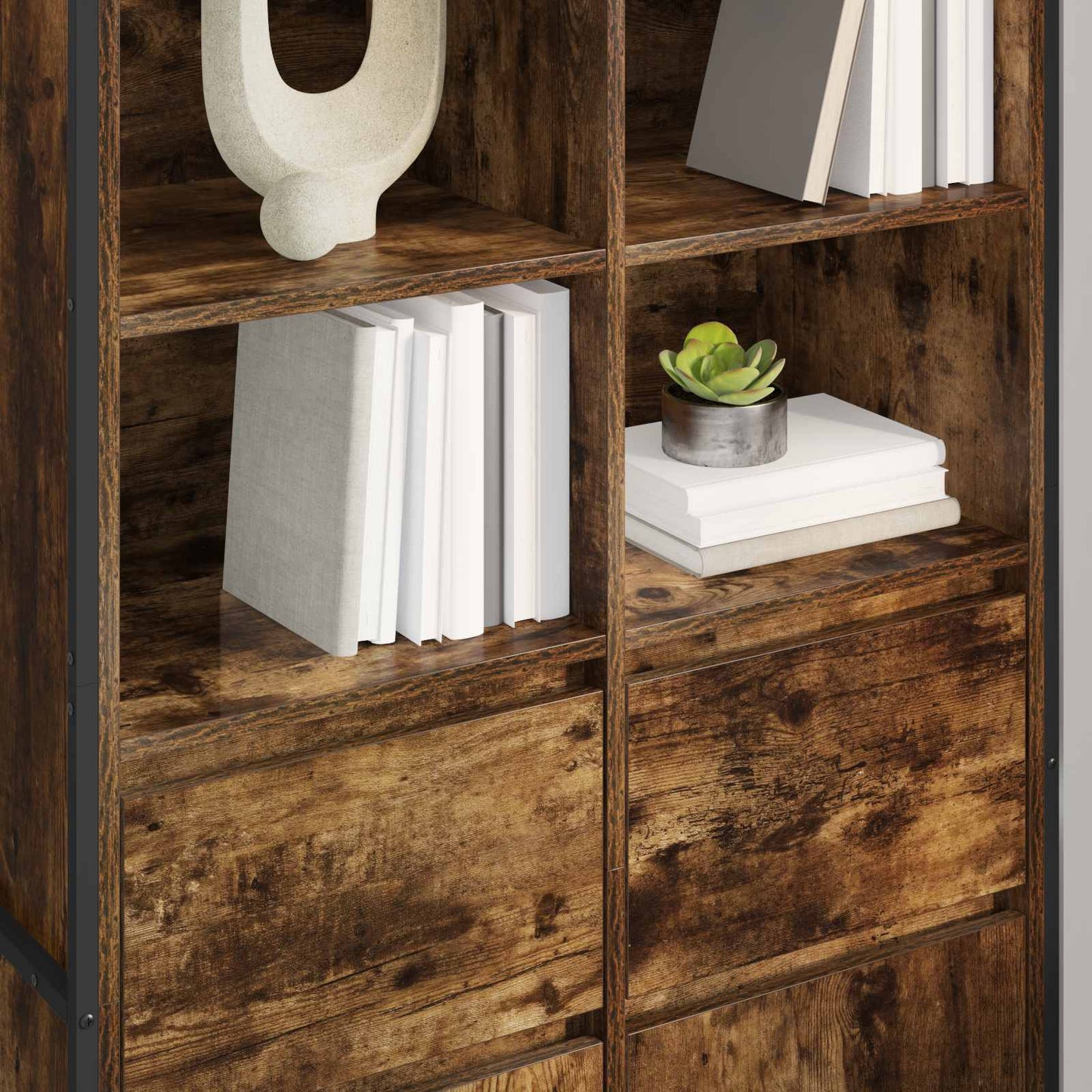 vidaXL Πλαϊνό γραφείο 2 pcs Καπνιστό Δρύς 81 x 36 x 150.5 εκ.