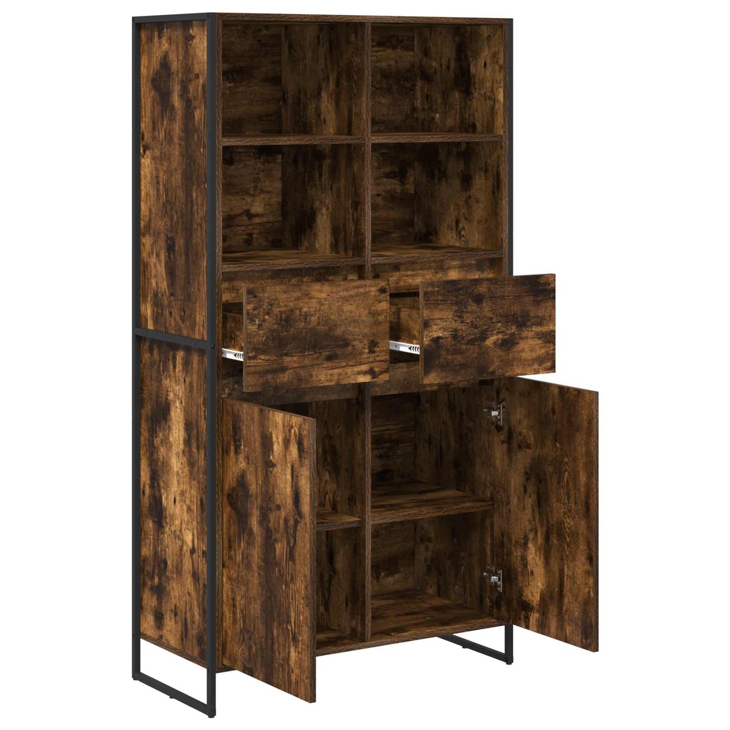 vidaXL Πλαϊνό γραφείο 2 pcs Καπνιστό Δρύς 81 x 36 x 150.5 εκ.