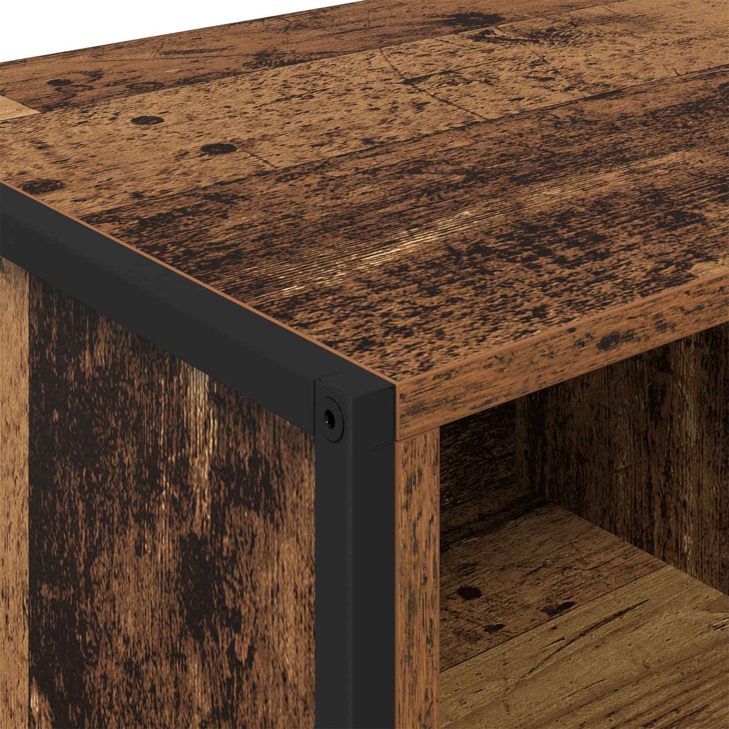 vidaXL Πλαϊνό γραφείο με συρτάρι 2 pcs Παλιό Ξύλο 81 x 36 x 150.5 εκ.