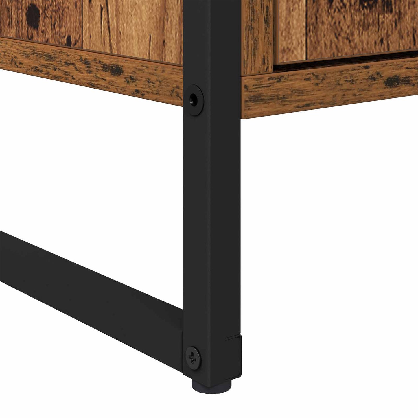 vidaXL Πλαϊνό γραφείο με συρτάρι 2 pcs Παλιό Ξύλο 81 x 36 x 150.5 εκ.