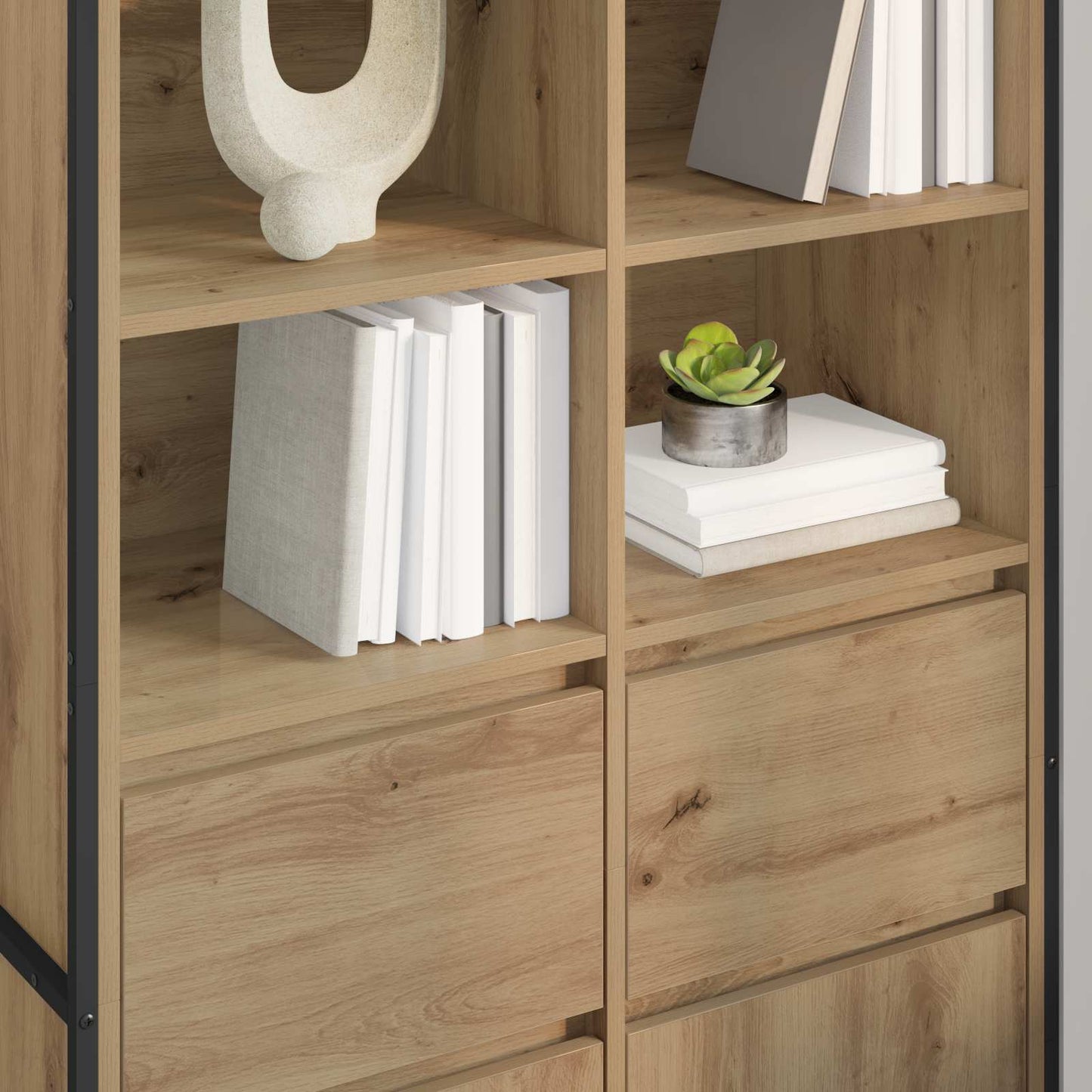 vidaXL Πλαϊνό γραφείο με συρτάρι 2 pcs Καρυδιά Χειροποίητης Εργασίας