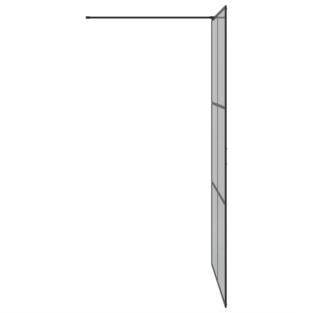 vidaXL Τοίχος Ντους Walk-in Μαύρο 115 x 195 cm σκληρυμένο γυαλί