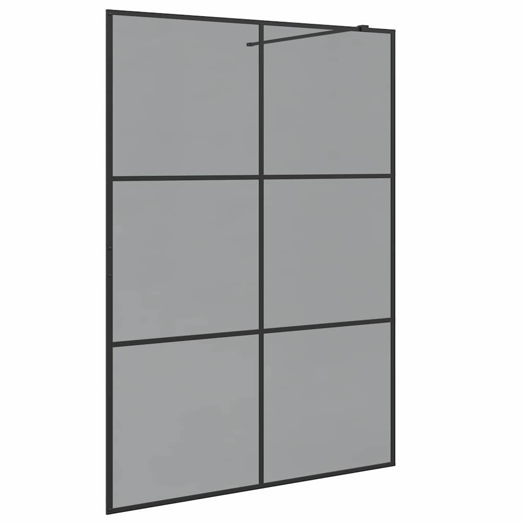 vidaXL Τοίχος Ντους Walk-in Μαύρο 140 x 195 cm σκληρυμένο γυαλί