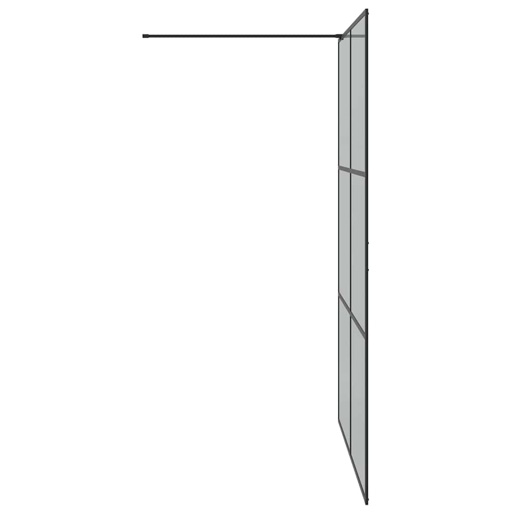 vidaXL Τοίχος Ντους Walk-in Μαύρο 140 x 195 cm σκληρυμένο γυαλί