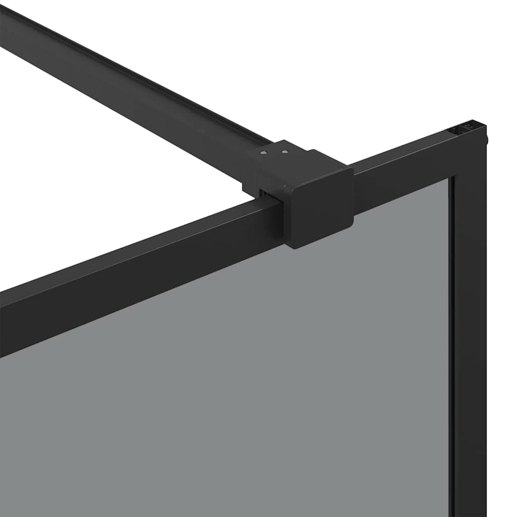 vidaXL Τοίχος Ντους Walk-in Μαύρο 80 x 195 cm σκληρυμένο γυαλί