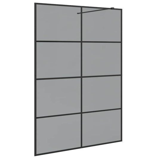 vidaXL Τοίχος Ντους Walk-in Μαύρο 140 x 195 cm σκληρυμένο γυαλί