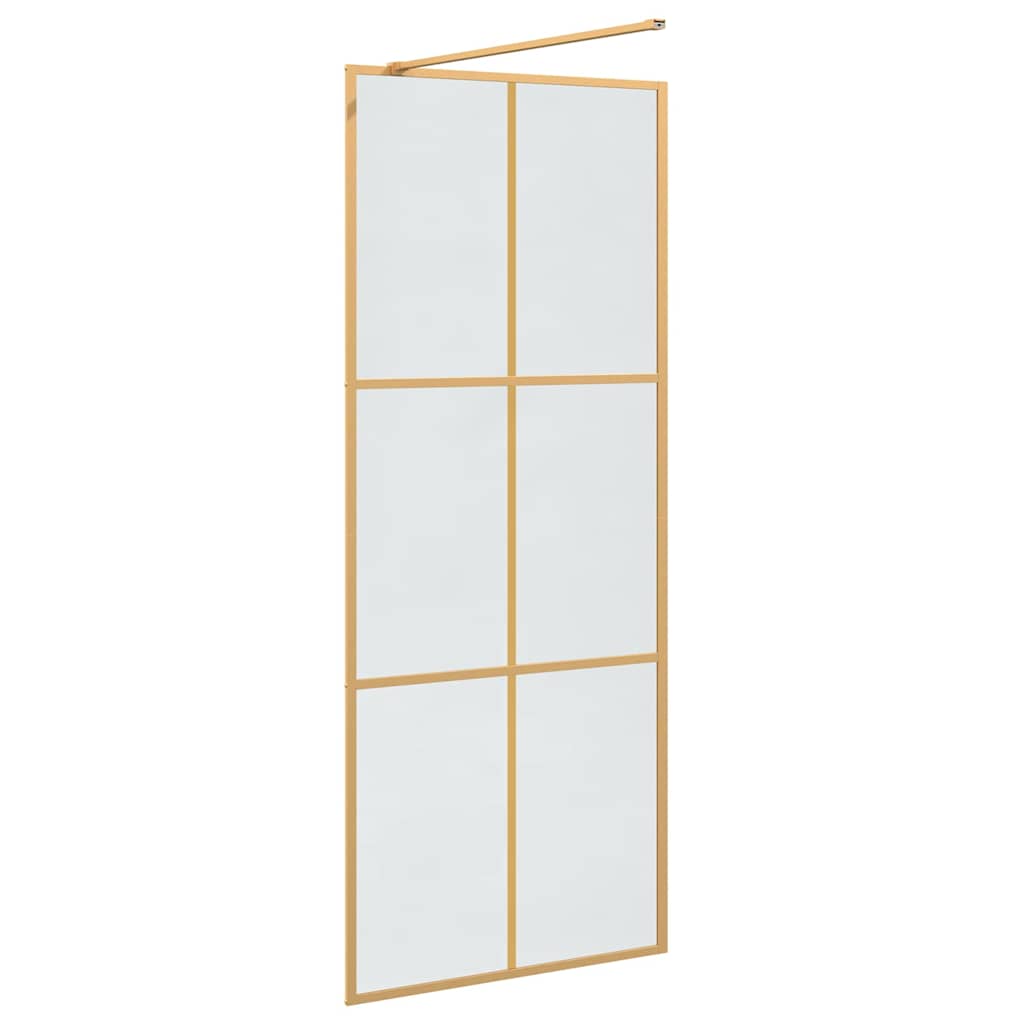 vidaXL Τοίχος Ντους Walk-in Χρυσό 80 x 195 cm σκληρυμένο γυαλί