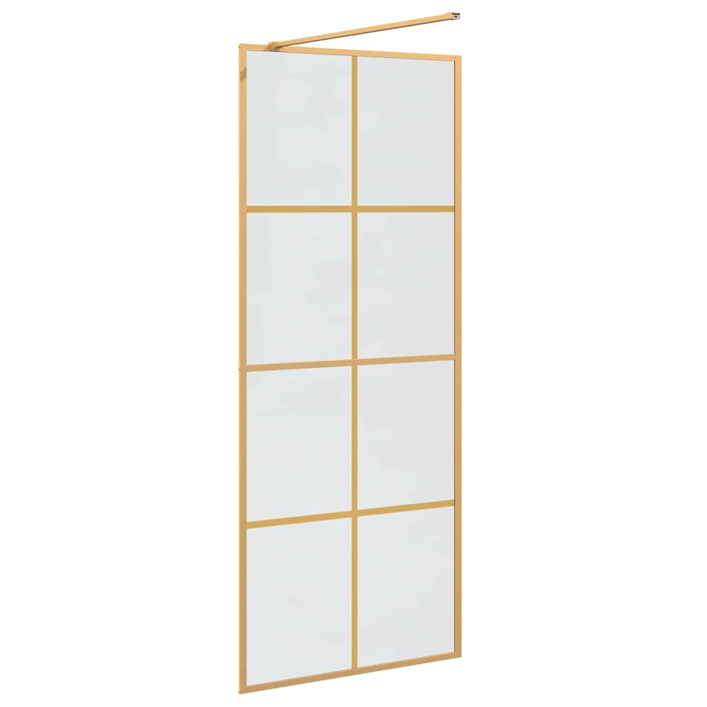 vidaXL Τοίχος Ντους Walk-in Χρυσό 80 x 195 cm σκληρυμένο γυαλί
