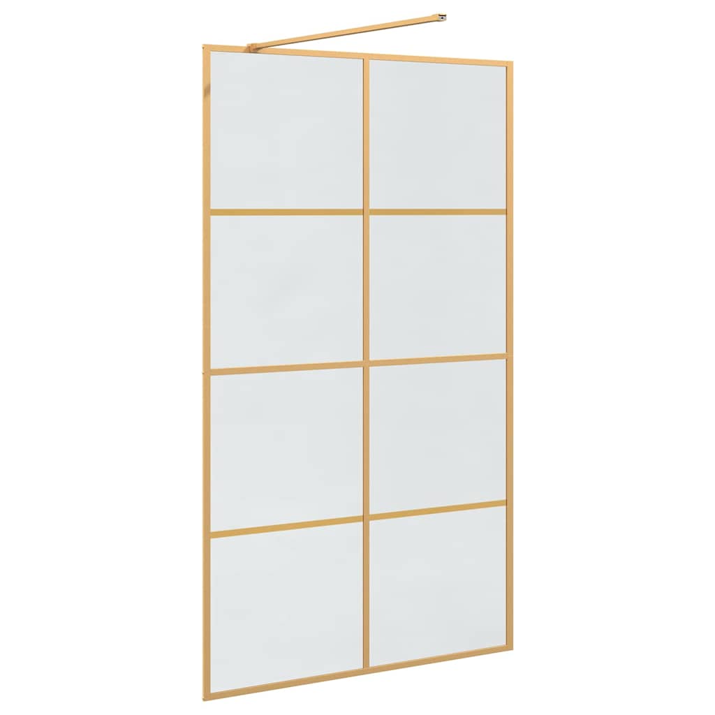 vidaXL Τοίχος Ντους Walk-in Χρυσό 115 x 195 cm σκληρυμένο γυαλί