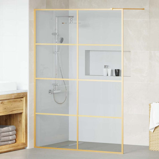 vidaXL Τοίχος Ντους Walk-in Χρυσό 140 x 195 cm σκληρυμένο γυαλί