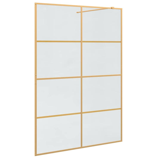 vidaXL Τοίχος Ντους Walk-in Χρυσό 140 x 195 cm σκληρυμένο γυαλί