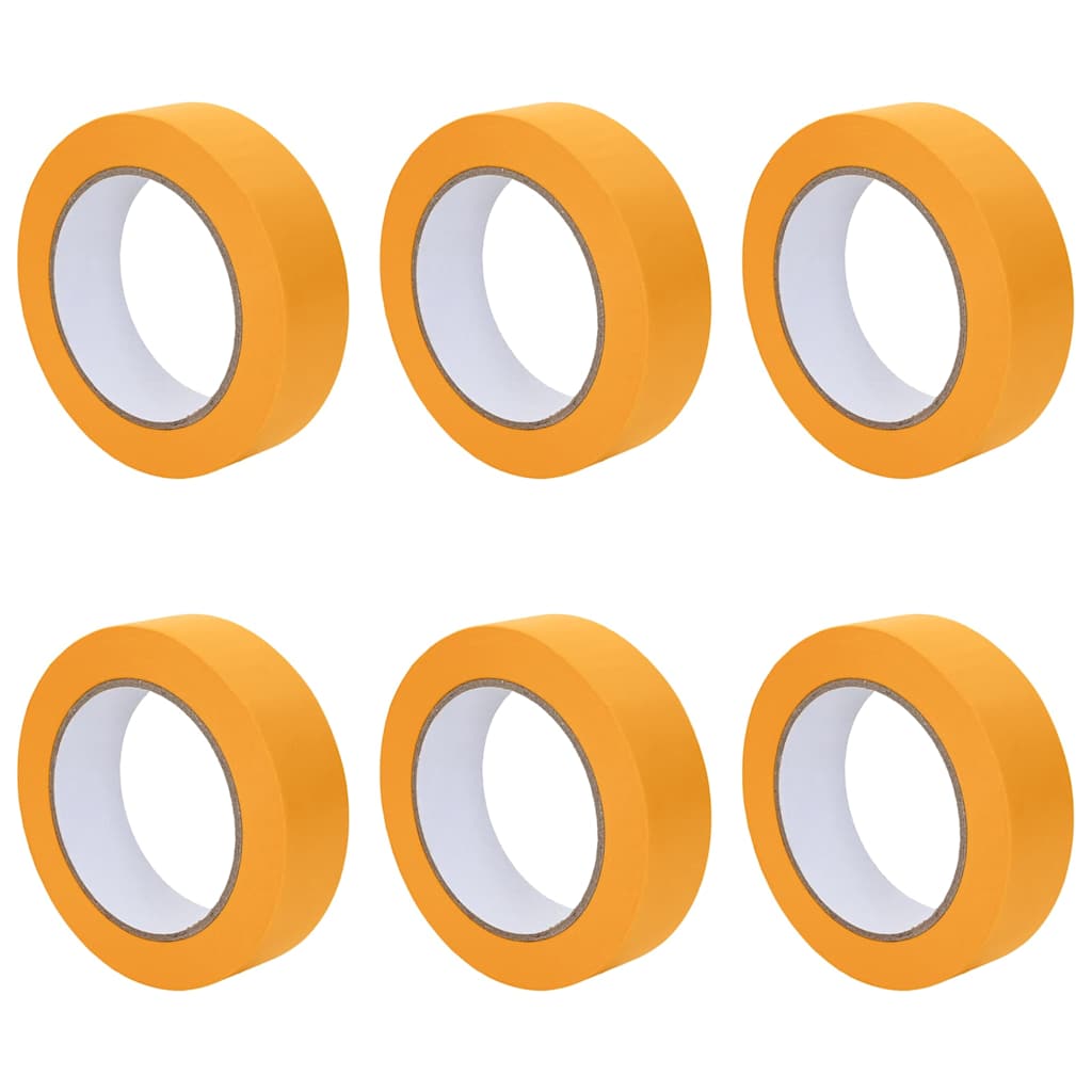 vidaXL Ταινίες Μάσκας για Ζωγράφους 6 pcs Κίτρινο 25mm x 50m Χαρτί