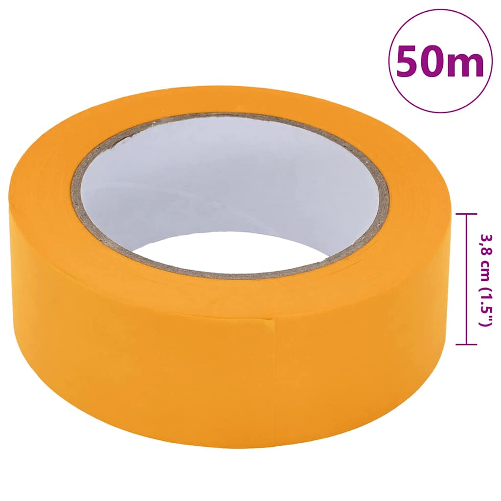 vidaXL Ταινίες Μάσκας για Ζωγράφους 12 pcs Κίτρινο 38mm x 50m Χαρτί