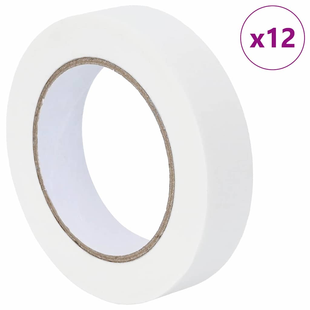 vidaXL Ταινίες Μάσκας για Ζωγράφους 12 pcs Λευκό 25mm x 50m Χαρτί