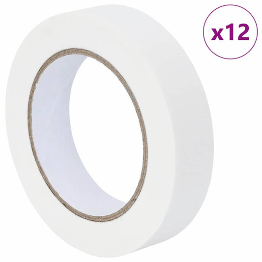 vidaXL Ταινίες Μάσκας για Ζωγράφους 12 pcs Λευκό 25mm x 50m Χαρτί