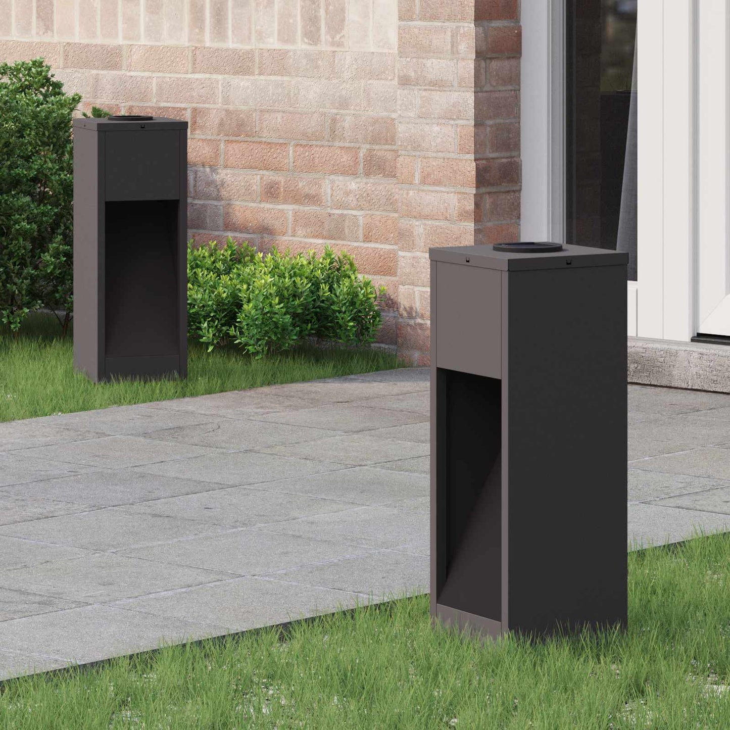 vidaXL Φωτιστικό Ηλιακής Ενέργειας LED Διαδρομής 2 pcs Μαύρο