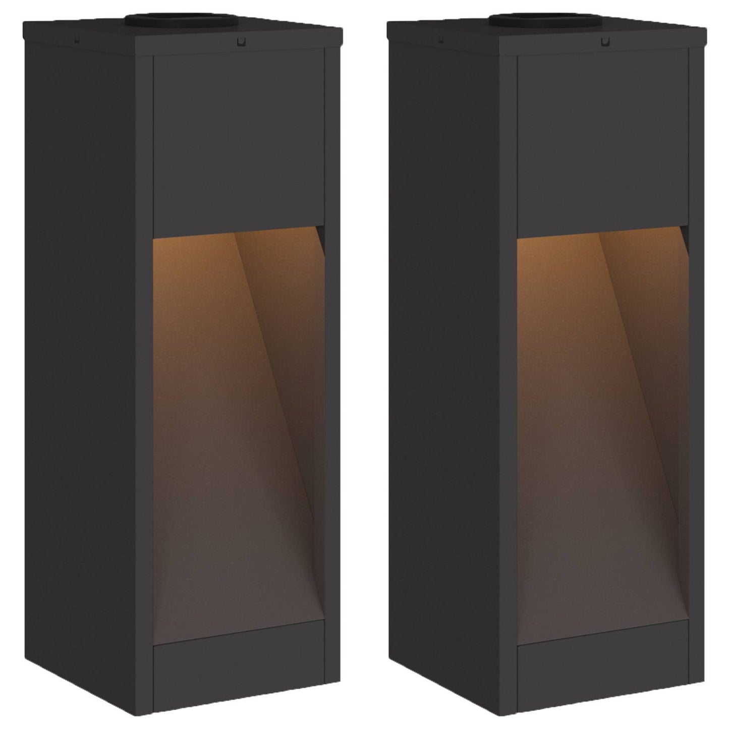 vidaXL Φωτιστικό Ηλιακής Ενέργειας LED Διαδρομής 2 pcs Μαύρο