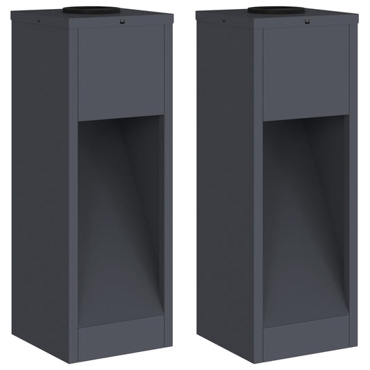 vidaXL Φωτιστικό Ηλιακής Ενέργειας LED Διαδρομής 2 pcs Ανθρακί