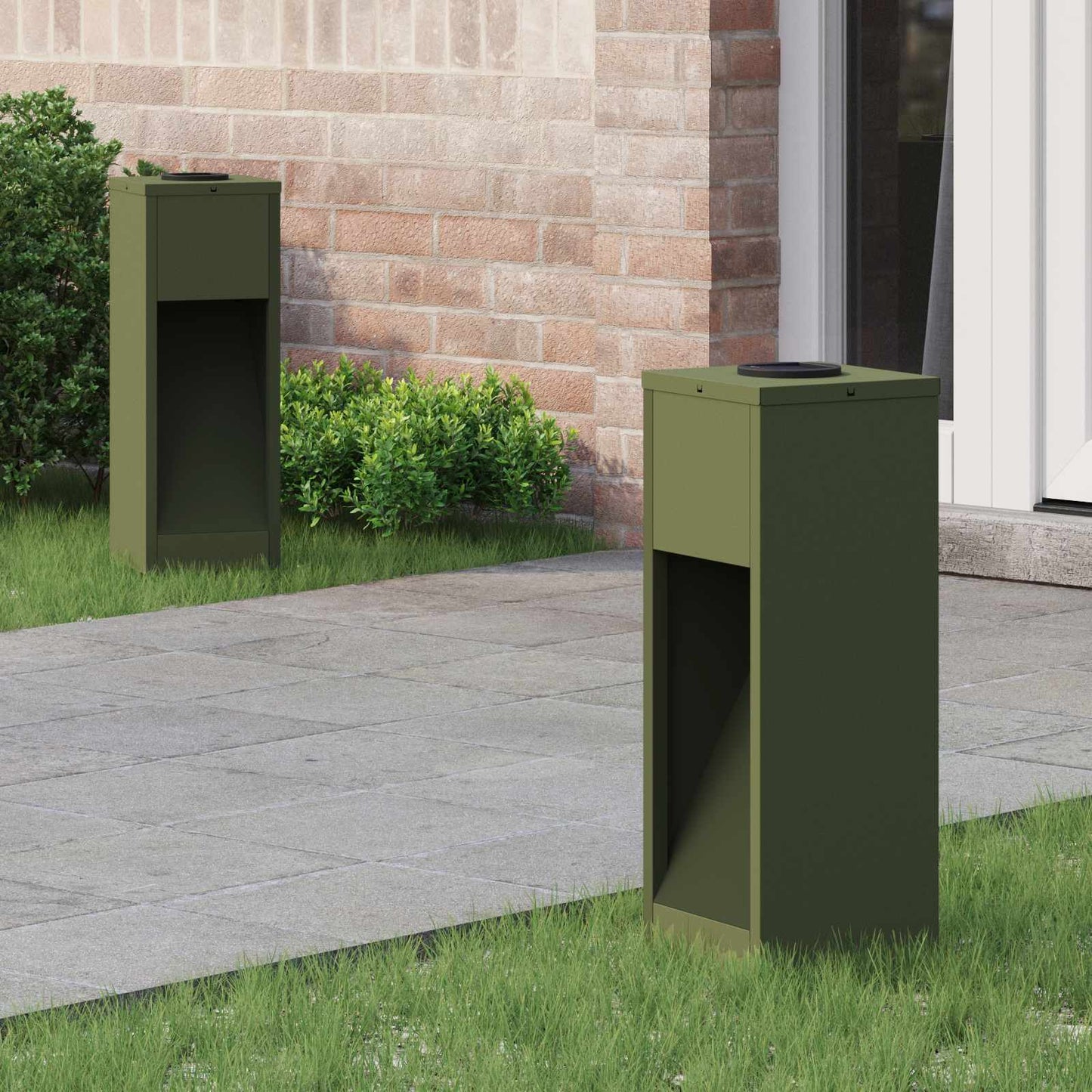 vidaXL Φωτιστικό Ηλιακής Ενέργειας LED Διαδρομής 2 pcs Ελιά Πράσινη